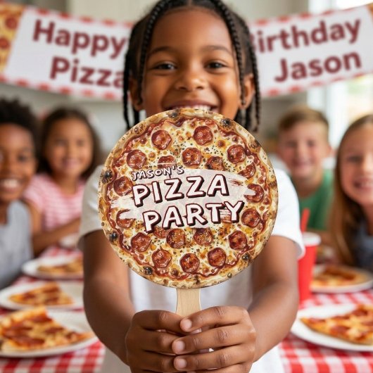 ピザパーティー子供の誕生日 ハンドファン