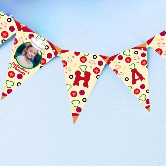 ピザパーティー子供の誕生日 バンティングフラッグ