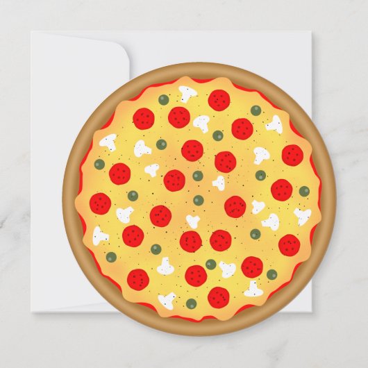 ピザパーティー子供の誕生日 招待状 (裏面)