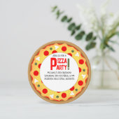 ピザパーティー子供の誕生日 招待状 (スタンド正面)