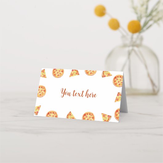 ピザパーティー座席表誕生日 プレイスカード (正面)