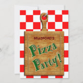 ピザパーティー数々の – 目的招待状- 招待状 (正面)