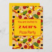 ピザパーティー漫画 招待状 (正面/裏面)