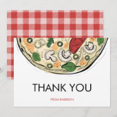 ピザパーティー誕生日お礼カード サンキューカード (正面/裏面)