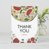 ピザパーティー誕生日お礼カード サンキューカード (スタンド正面)