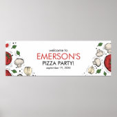 ピザパーティー誕生日ウェルカムバナーポスター ポスター (正面)