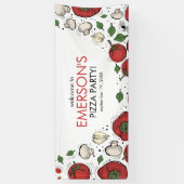 ピザパーティー誕生日ウェルカムバナーポスター 横断幕 (縦)