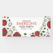 ピザパーティー誕生日ウェルカムバナーポスター 横断幕 (横)
