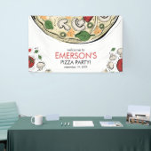 ピザパーティー誕生日ウェルカムバナー 横断幕 (トレードショー)