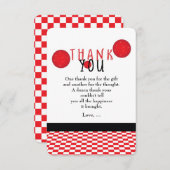 ピザパーティー誕生日ペペローニサンキューカード サンキューカード (正面/裏面)