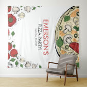 ピザパーティー誕生日写真用背景 タペストリー (インサイチュ(横))