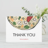 ピザパーティー誕生日感謝カード サンキューカード (スタンド正面)