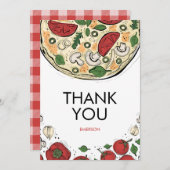 ピザパーティー誕生日感謝カード サンキューカード (正面/裏面)