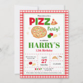 ピザパーティー誕生日招待状ボーイズファストフード 招待状 (正面)