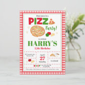 ピザパーティー誕生日招待状ボーイズファストフード 招待状 (スタンド正面)