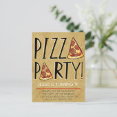 ピザパーティー誕生日招待状 子供へ インビテーションポストカード (スタンド正面)