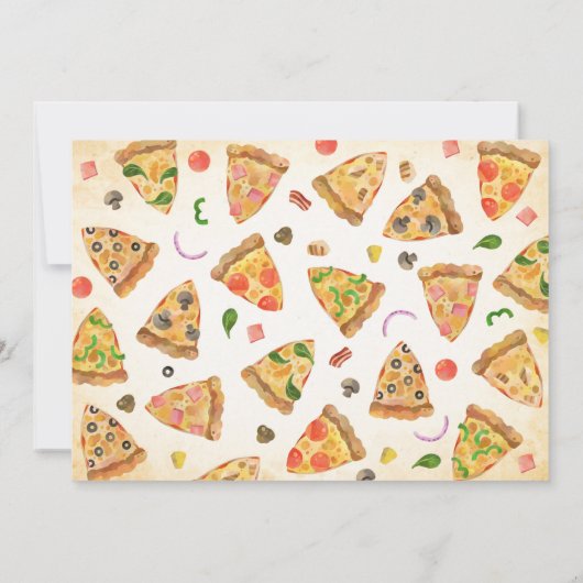 ピザパーティー誕生日招待状 招待状 (裏面)