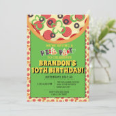 ピザパーティー誕生日招待状 招待状 (スタンド正面)