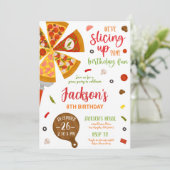 ピザパーティー誕生日招待状、編集可能スナック 招待状 (スタンド正面)