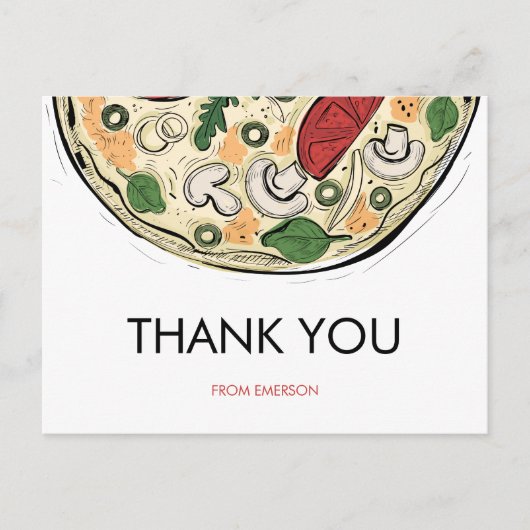 ピザパーティー誕生日有難はがき ポストカード (正面)