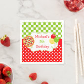 ピザパーティー誕生日 スタンダードカクテルナプキン (インサイチュ)