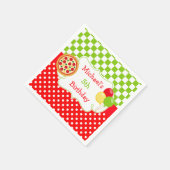 ピザパーティー誕生日 スタンダードカクテルナプキン (角)