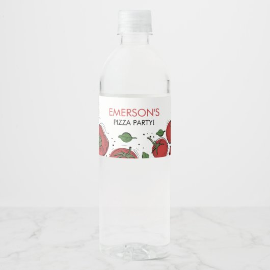 ピザパーティー誕生日 ペットボトルラベル (正面)