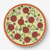 ピザパーティー誕生日 ペーパープレート (正面)