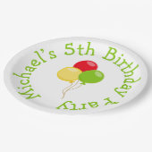 ピザパーティー誕生日 ペーパープレート (アングル)