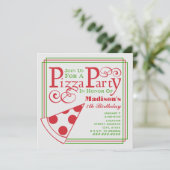 ピザパーティー誕生日 招待状 (スタンド正面)