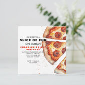 ピザパーティー誕生日 招待状 (スタンド正面)