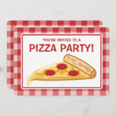 ピザパーティー誕生日 招待状 (正面/裏面)