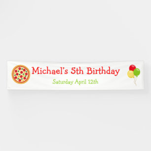 ピザパーティー誕生日 横断幕
