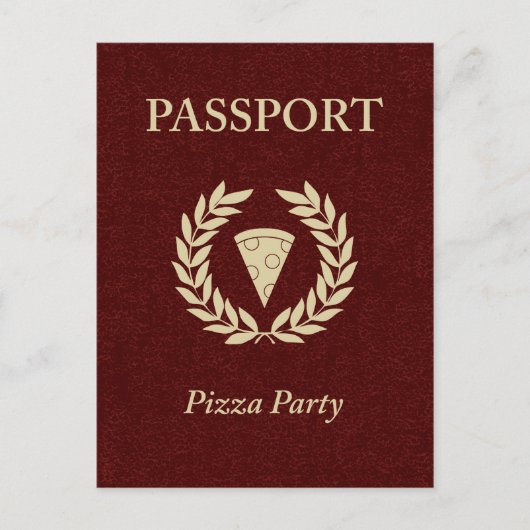 ピザパーティー インビテーションポストカード (正面)