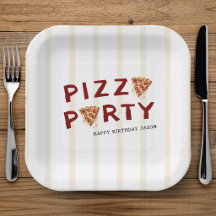 ピザパーティー キッズ 誕生日 ストライプ