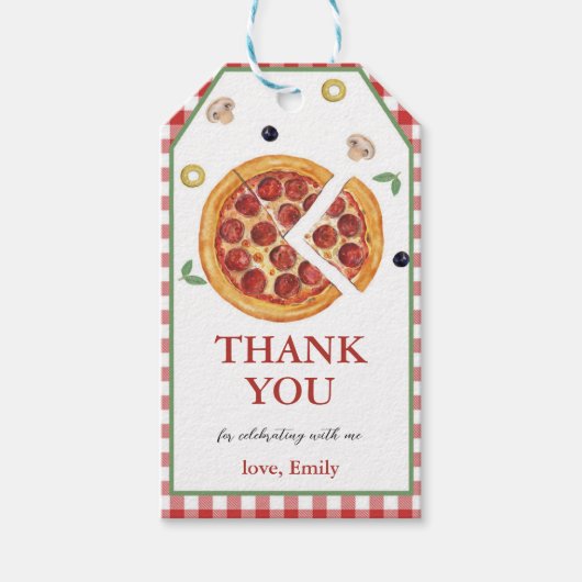 ピザパーティー スライス オブ ファン ギフトタグ (正面)
