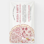ピザパーティー | ブライダルシャワーバナー 横断幕 (縦)