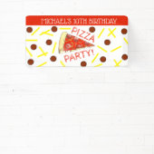 ピザパーティー!ペペローニチーズパイスライス誕生日 横断幕 (インサイチュ)