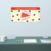 ピザパーティー!ペペローニチーズパイスライス誕生日 横断幕 (トレードショー)