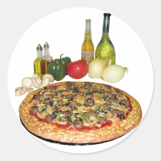 ピザパーティー ラウンドシール (正面)