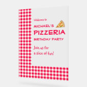 ピザパーティー 子供 誕生日 アクリルサイン (傾斜)
