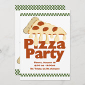 ピザパーティー 招待状 (正面/裏面)