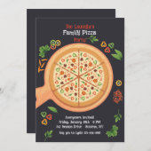 ピザパーティー 招待状 (正面/裏面)