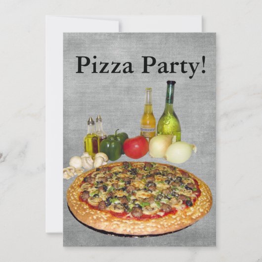 ピザパーティー 招待状 (正面)