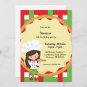 ピザパーティー 招待状 (正面/裏面)