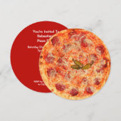 ピザパーティー 招待状 (正面/裏面)