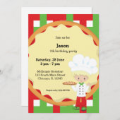 ピザパーティー 招待状 (正面/裏面)