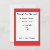 「ピザパーティー」招待状 招待状 (裏面)