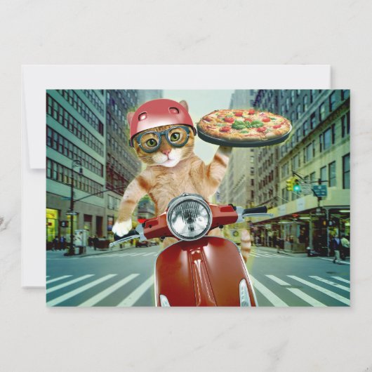 ピザパーティー!猫配信招待状 招待状 (裏面)