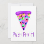 ピザパーティー（紫） 招待状 (正面)